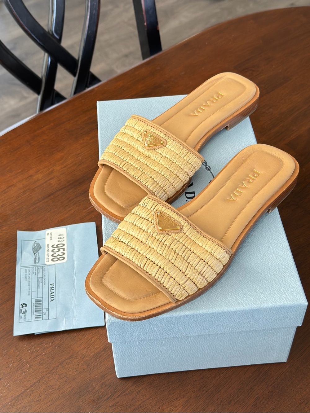 Prada Women’s Raffia Slide Sandals